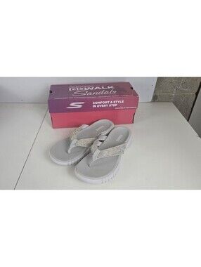 Skechers On The Go GO Walk Smart Shimmer Flex Sandal-Holly Women's Sandal 10 NIB
